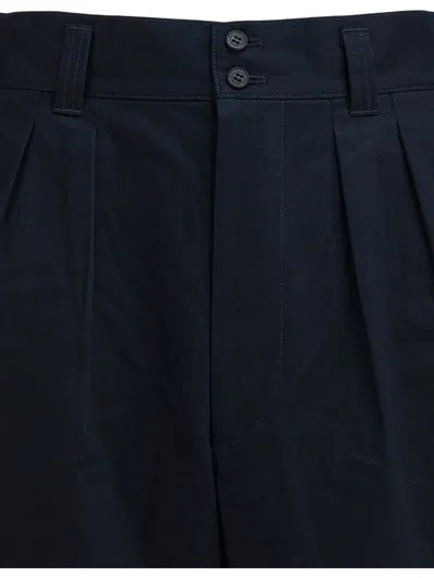 Comme Des Garçons Homme Deux Tailored Trousers With Pleats And Pockets In Blue