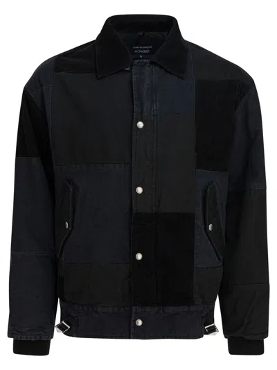 Comme Des Garçons Homme Deux Jacket With Tone-on-tone Patchwork Jackets And Coats Black In Black