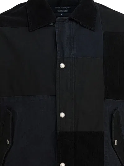 Comme Des Garçons Homme Deux Jacket With Tone-on-tone Patchwork Jackets And Coats Black In Black