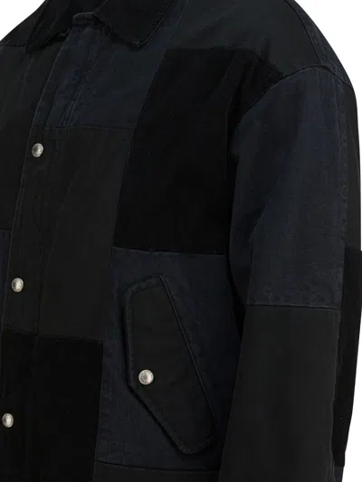 Comme Des Garçons Homme Deux Jacket With Tone-on-tone Patchwork Jackets And Coats Black In Black