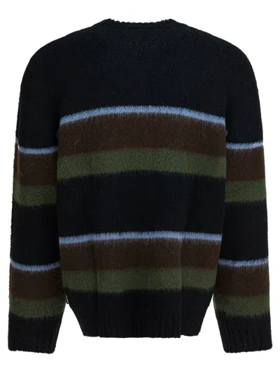 Carhartt Mens Sundling Palisander Merton Striped Knitted Jumper In Black