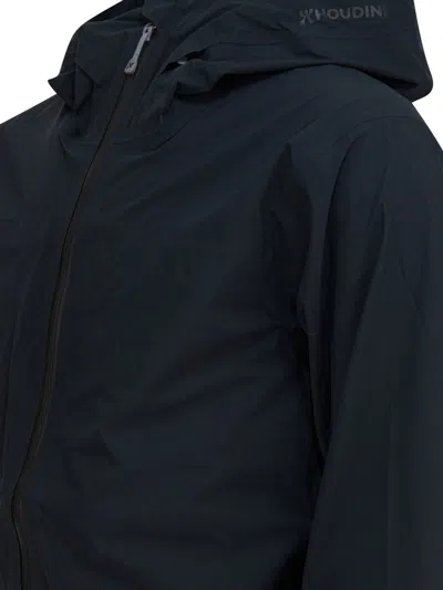 Houdini Sportswear Black Recycled Polyester Jacket In Blue