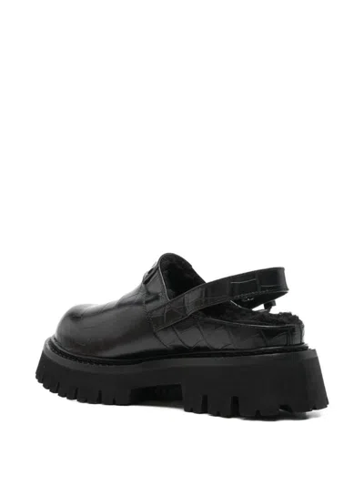 Moschino Chunky Platform Slingback Sandals Buckle Detail In Black