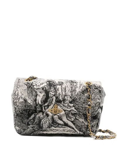 Vivienne Westwood Graphic Print Shoulder Bag With Chain Strap In Multi