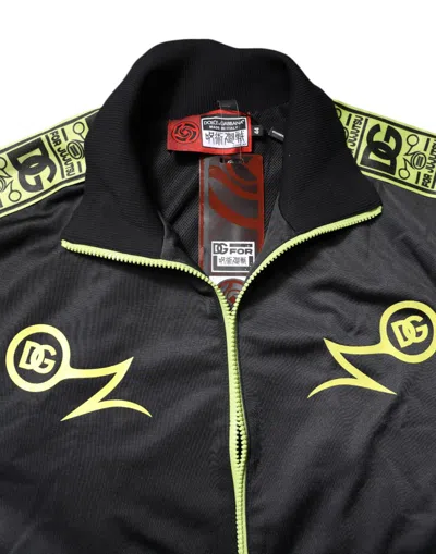 Pre-owned Dolce & Gabbana Black Logo Turtleneck Zip Bomber Men's Jacket ()