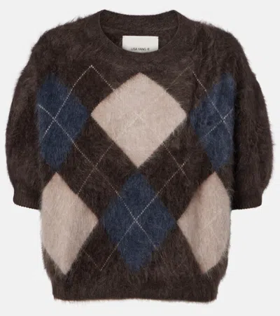 Lisa Yang Juniper Argyle Knitted Cashmere Top In Brown