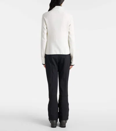 Moncler High Collar Fleece Sweatshirt With Contrast Trim In Purple