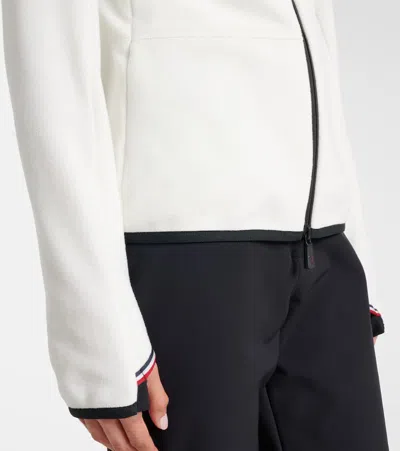 Moncler High Collar Fleece Sweatshirt With Contrast Trim In Purple
