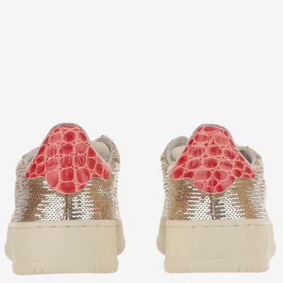 Autry Low-top Sequin Lace-up Shoes In Brown