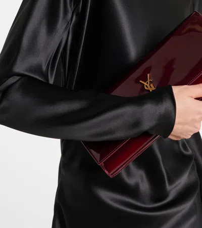 Saint Laurent Silk Satin Top In Black