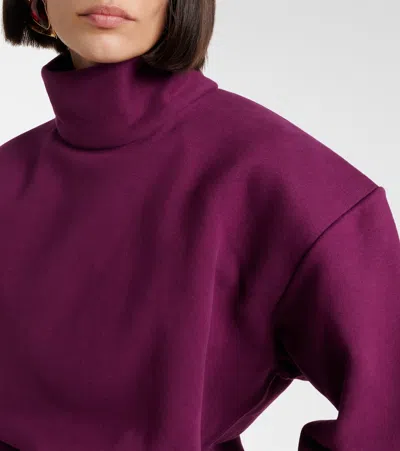 Saint Laurent Cotton-jersey Turtleneck Sweatshirt In Pink