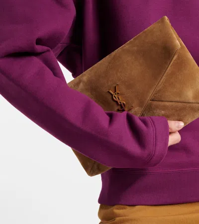 Saint Laurent Cotton-jersey Turtleneck Sweatshirt In Pink