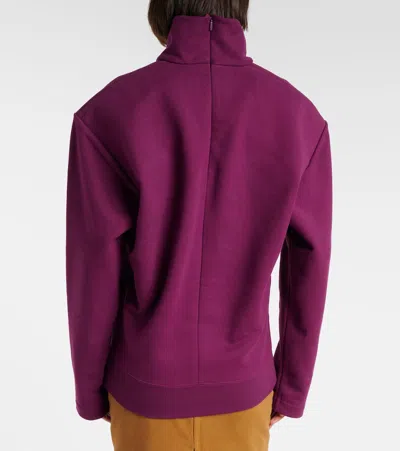 Saint Laurent Cotton-jersey Turtleneck Sweatshirt In Pink