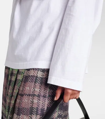 Acne Studios Printed Cotton Jersey Top In White