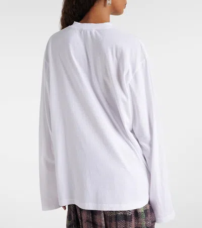 Acne Studios Printed Cotton Jersey Top In White