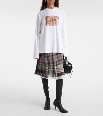 Acne Studios Printed Cotton Jersey Top In White