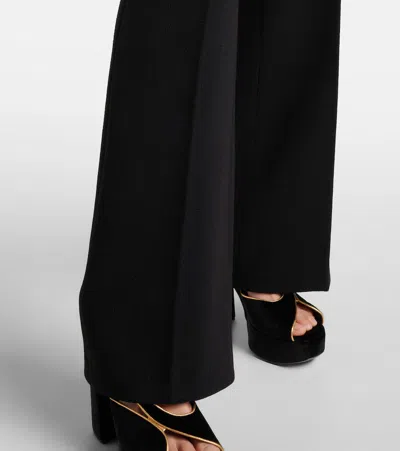 Etro High-rise Wool Flared Pants In Black