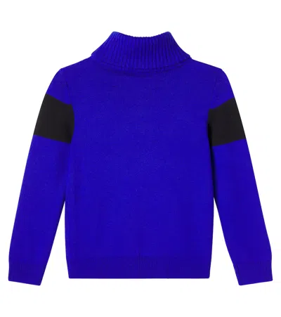 Perfect Moment Intarsia Wool Turtleneck Sweater In Blue