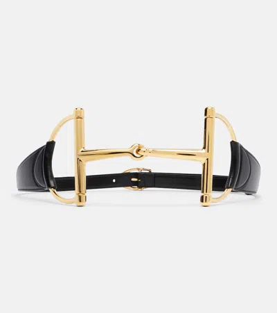 Gucci Horsebit Leather Belt In Black