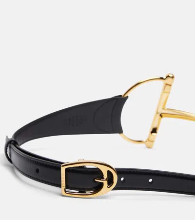 Gucci Horsebit Leather Belt In Black