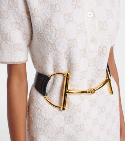 Gucci Horsebit Leather Belt In Black