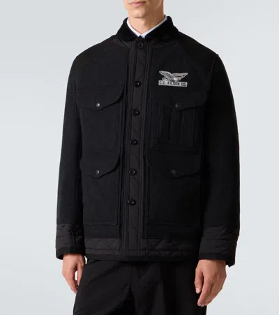 Junya Watanabe X Filson Embroidered Quilted Wool Field Jacket In Black