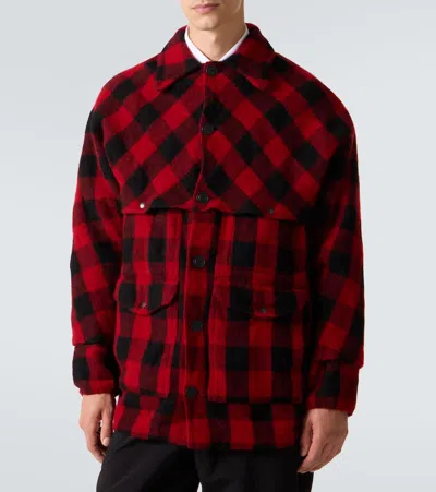 Junya Watanabe Checked Wool Jacket In Red