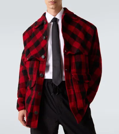 Junya Watanabe Checked Wool Jacket In Red