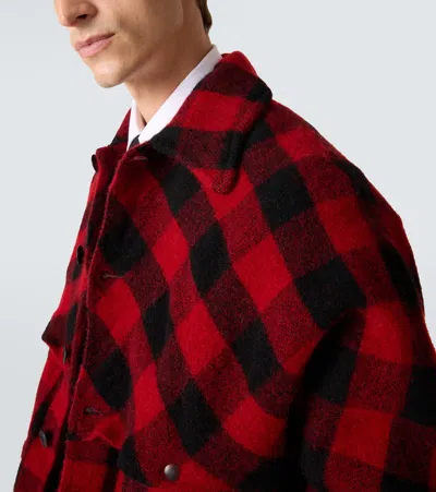 Junya Watanabe Checked Wool Jacket In Red