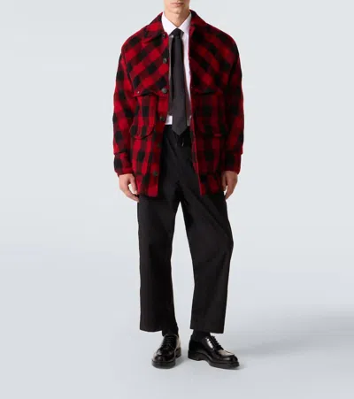 Junya Watanabe Checked Wool Jacket In Red