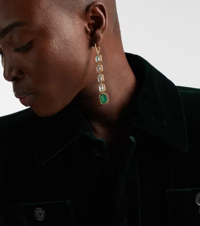 Shay Jewelry Tier Portrait 18kt Gold Drop Earrings With Topaz, Agate, And Diamonds In Multi