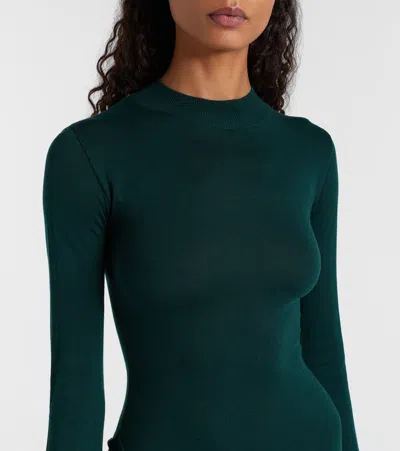 Aya Muse Silk-blend Minidress In Green