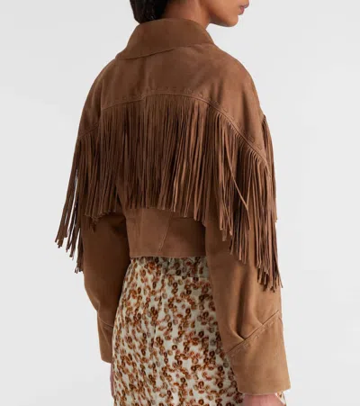 Rixo London Darragh Suede Jacket In Brown