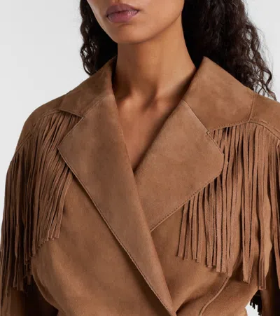 Rixo London Darragh Suede Jacket In Brown