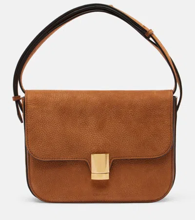Calvin Klein Collection Tilla Small Leather Shoulder Bag In Brown