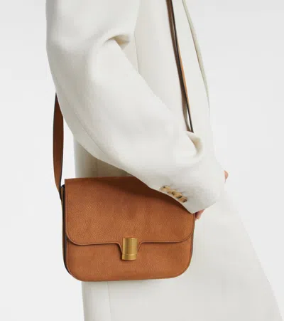 Calvin Klein Collection Tilla Small Leather Shoulder Bag In Brown