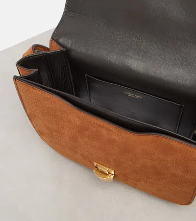 Calvin Klein Collection Tilla Small Leather Shoulder Bag In Brown