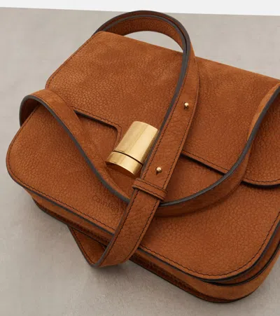 Calvin Klein Collection Tilla Small Leather Shoulder Bag In Brown