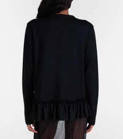 Noir Kei Ninomiya Ruffled Wool Top In Black