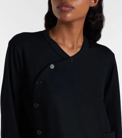 Noir Kei Ninomiya Ruffled Wool Top In Black