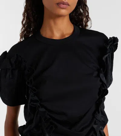 Noir Kei Ninomiya Ruffled Cotton Top In Black