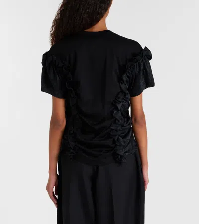 Noir Kei Ninomiya Ruffled Cotton Top In Black