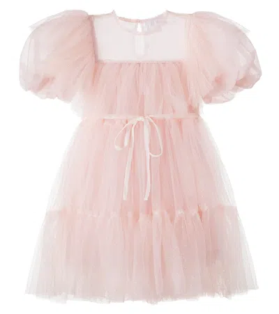 Petite Amalie Tiered Tulle Dress In Pink