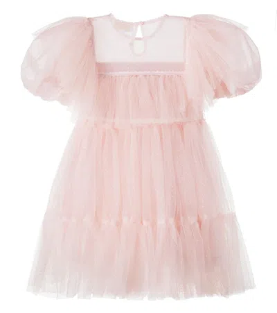 Petite Amalie Tiered Tulle Dress In Pink