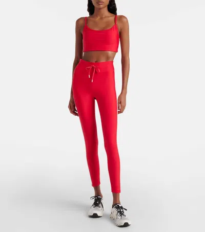The Upside Oxford 25 In Drawstring Leggings In Red