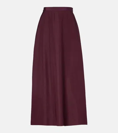 Fforme Carina Satin Maxi Skirt In Burgundy