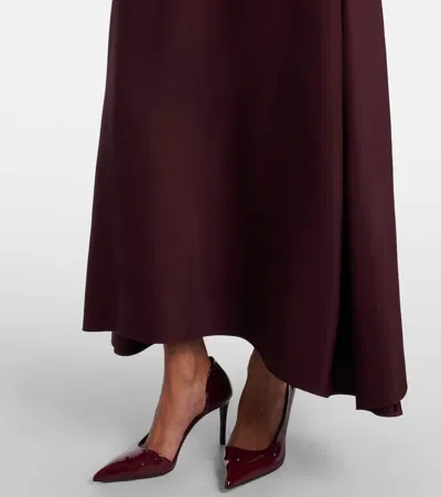 Fforme Carina Satin Maxi Skirt In Burgundy