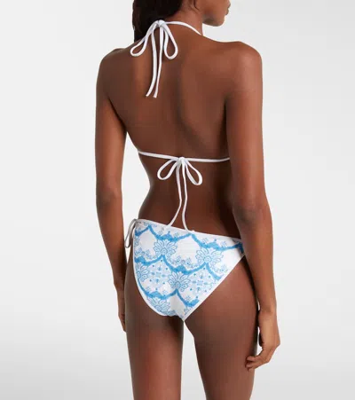 Melissa Odabash Malta Printed Bikini Top In White