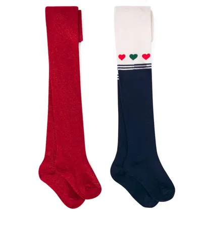 Konges Slojd Konges Sløjd Set Of Cotton-blend Tights In Multi