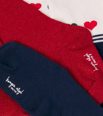 Konges Slojd Konges Sløjd Set Of Cotton-blend Tights In Multi
